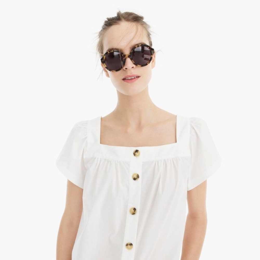 JCrew Point Sur Square Neck Button Down top S